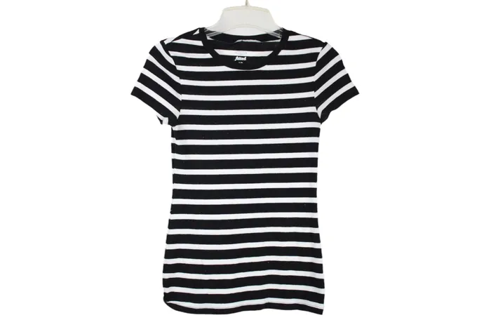 Rings Old Navy Old Navy Fitted Black Striped Tee S
