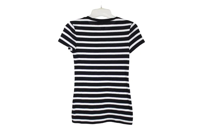 Rings Old Navy Old Navy Fitted Black Striped Tee S