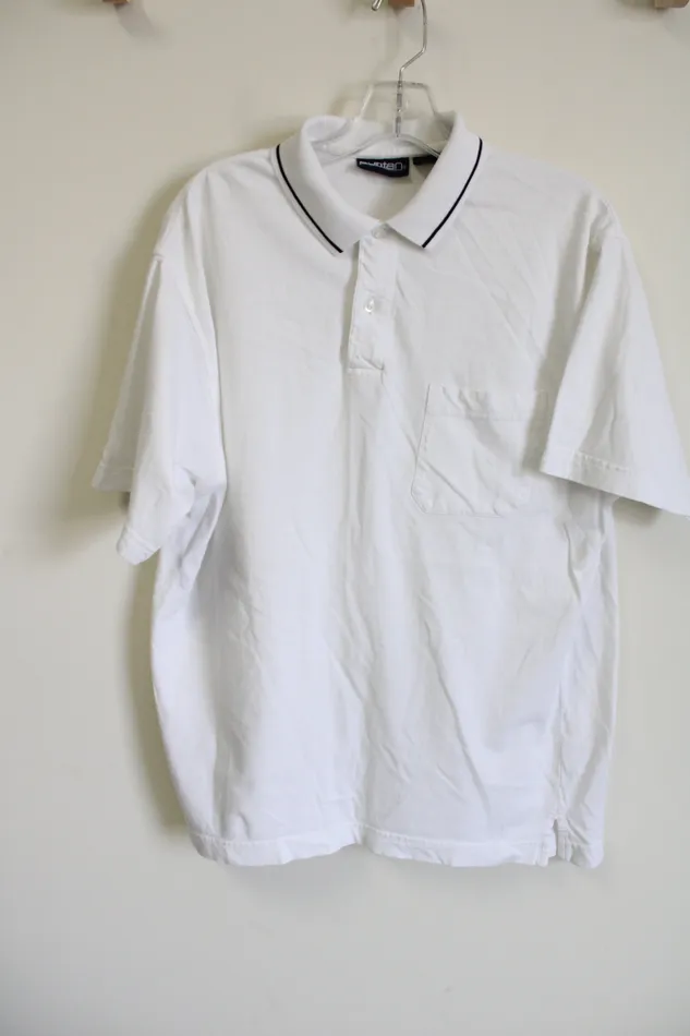 Rings Puritan Puritan White Cotton Polo Shirt L