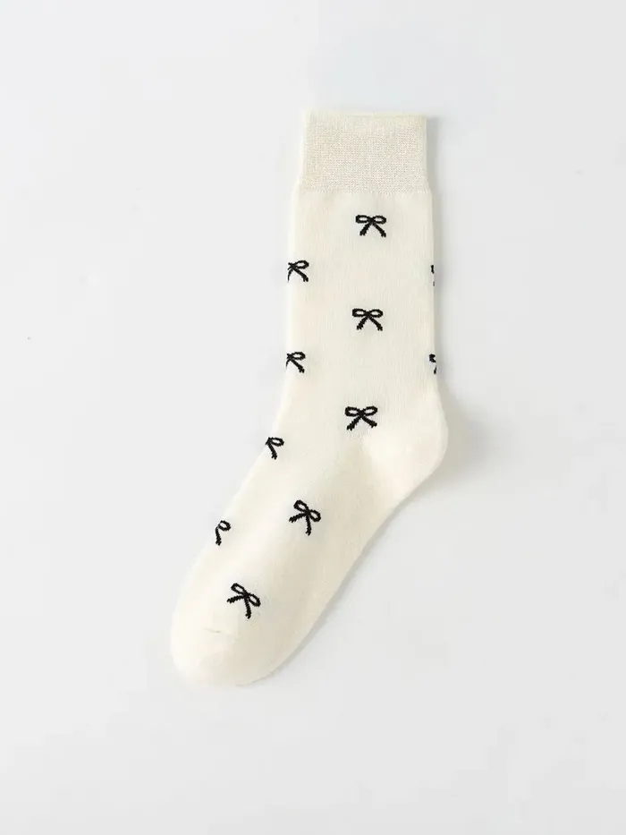 Rings Sprinkle Bow Crew Socks Accity