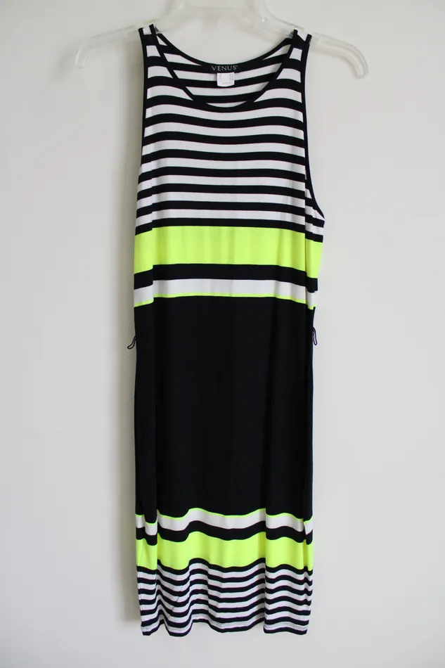 Rings Venus Venus Black White Non Yellow Striped Dress M