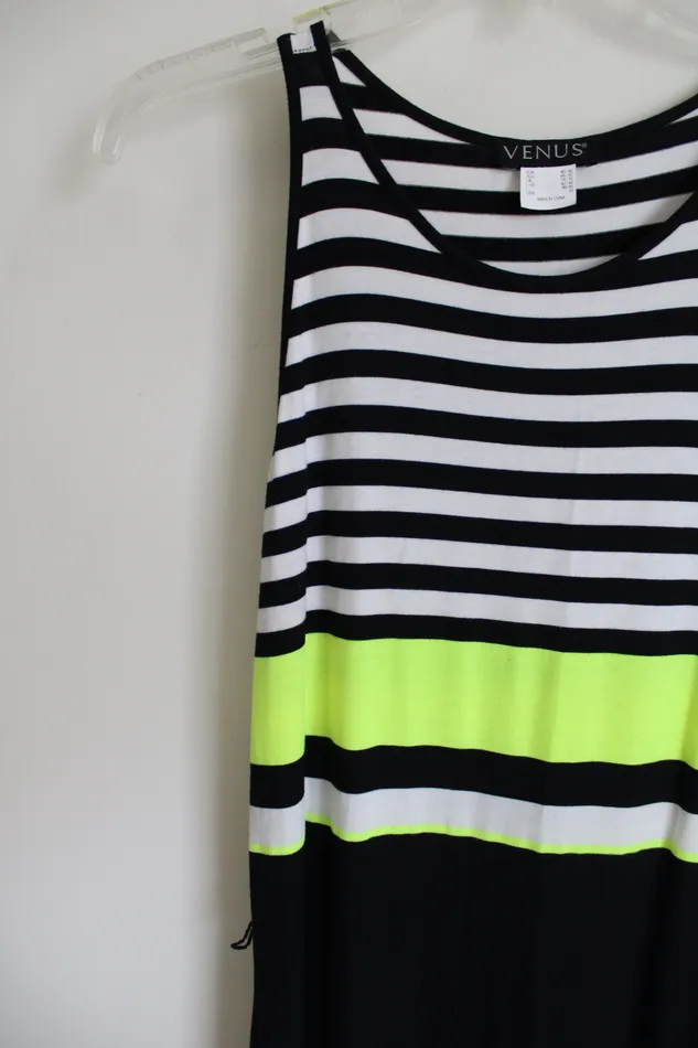 Rings Venus Venus Black White Non Yellow Striped Dress M