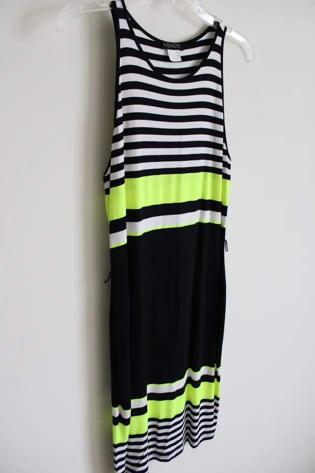 Rings Venus Venus Black White Non Yellow Striped Dress M
