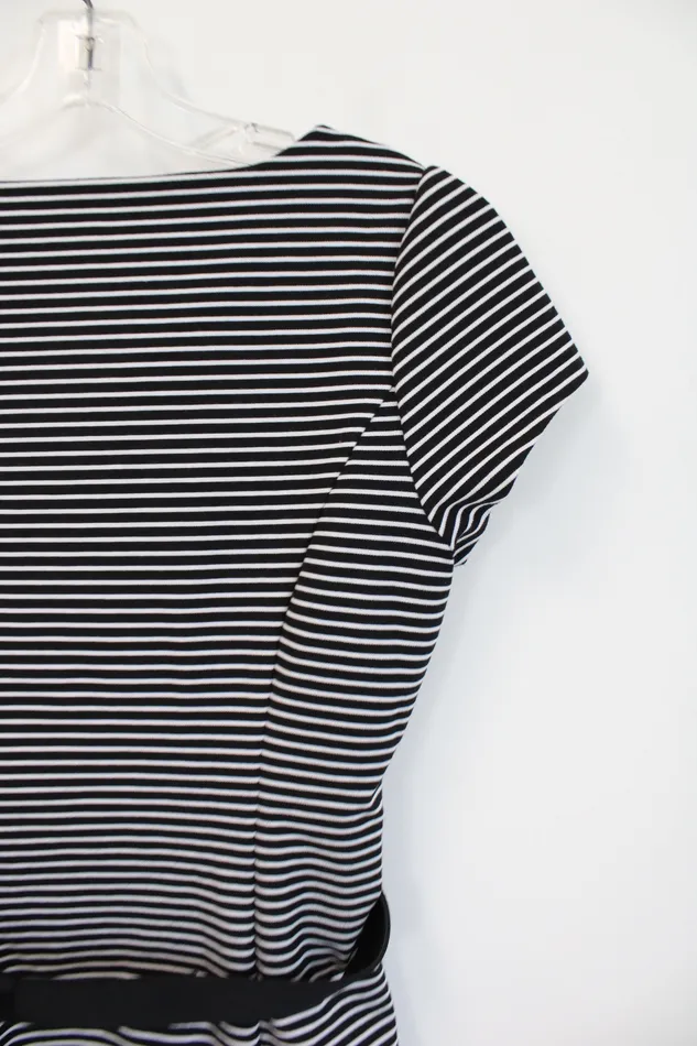 Rings White House Black Market White House Black Market Black White Striped Belted Top 4