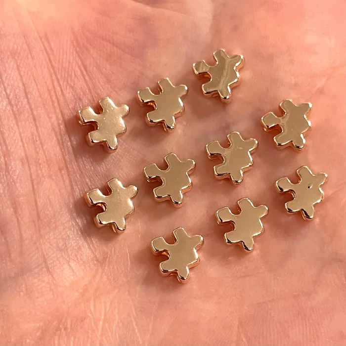 Rose Gold Plated Puzzle Piece Spacer Charms 10 Pcs in a Pack Peppy Beads Earrings Rose Gold Plated Puzzle Piece Spacer Charms 10 Pcs in a Pack Peppy Beads Earrings