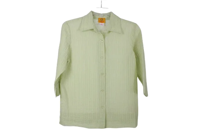 Ruby Rd Necklaces Ruby Rd Light Green Textured Summer Top 10 Petite