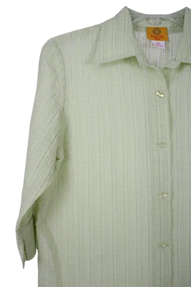 Ruby Rd Necklaces Ruby Rd Light Green Textured Summer Top 10 Petite