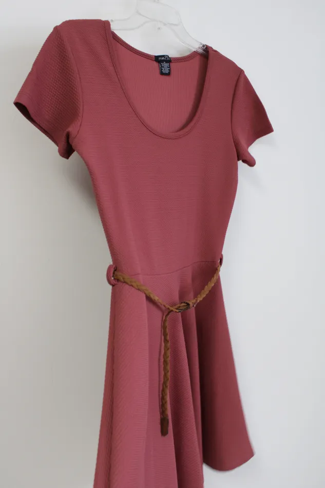 Rue 21 Dusty Pink Belted Dress M Rue 21 Earrings