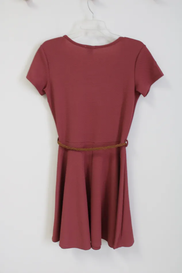 Rue 21 Dusty Pink Belted Dress M Rue 21 Earrings