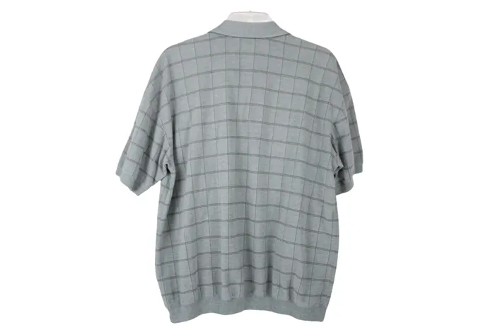 Safe Harbor Sportswear Blue Windowpane Polo XL Safe Harbor Rings