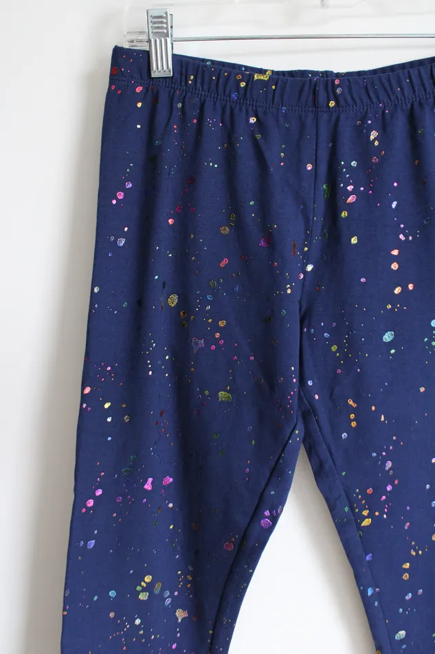 SO Rings SO Navy Blue Paint Splatter Capri Legging 16