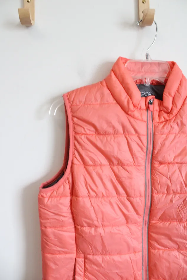 Sport By Stooker Peach Puffer Vest M Stooker Earrings