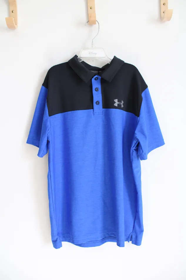 Under Armour Loose Fit Blue Black Polo Shirt Youth XL 1820 Under Armour Rings Under Armour Loose Fit Blue Black Polo Shirt Youth XL 1820 Under Armour Rings