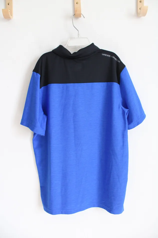 Under Armour Loose Fit Blue Black Polo Shirt Youth XL 1820 Under Armour Rings