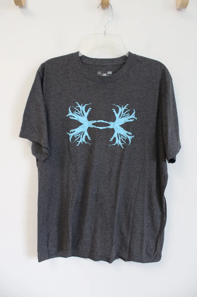 Under Armour Rings Under Armour Gray Blue Antler Shirt L