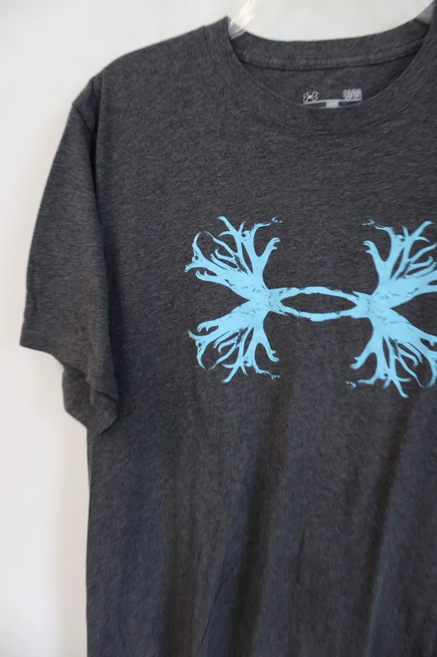 Under Armour Rings Under Armour Gray Blue Antler Shirt L