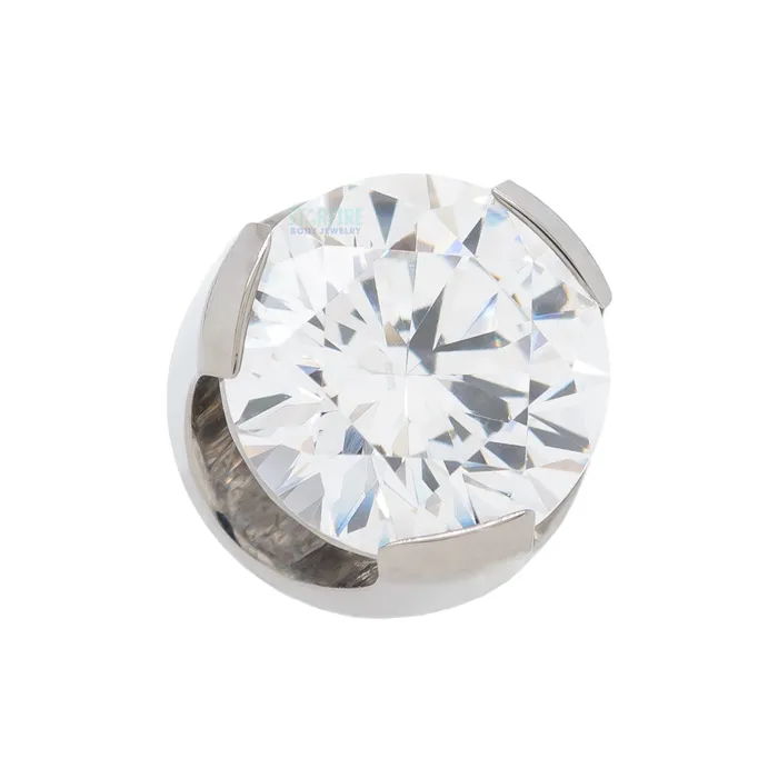 8mm ProngSet Brilliant Cut Threaded End Anatometal Rings
