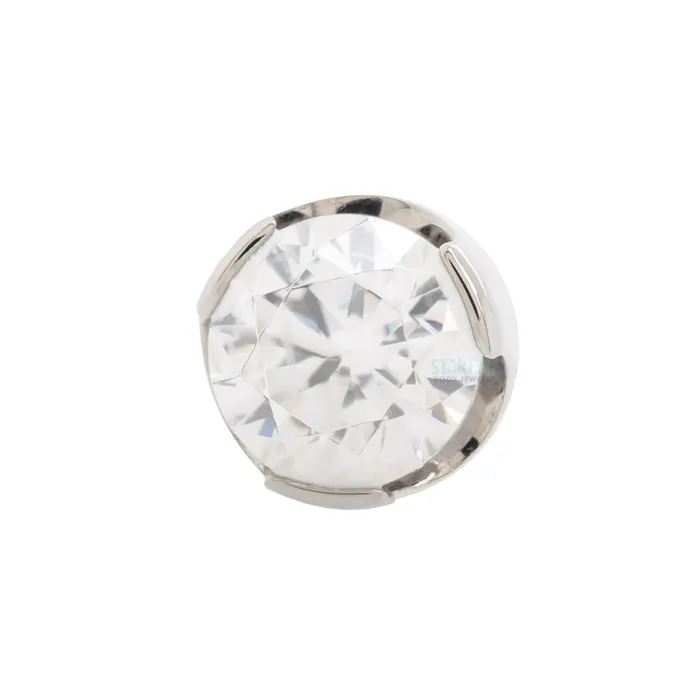 8mm ProngSet Brilliant Cut Threaded End Anatometal Rings