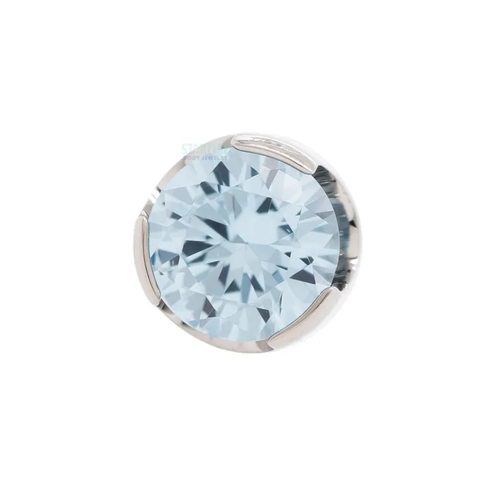 8mm ProngSet Brilliant Cut Threaded End Anatometal Rings