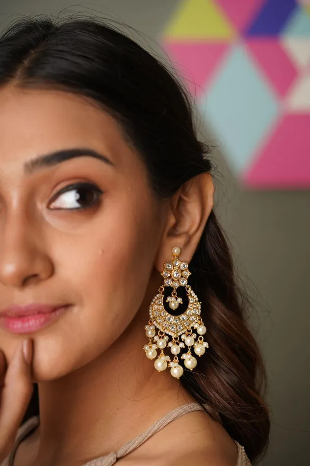 Aarushi MidSized Chandbali attrangi1 Earrings