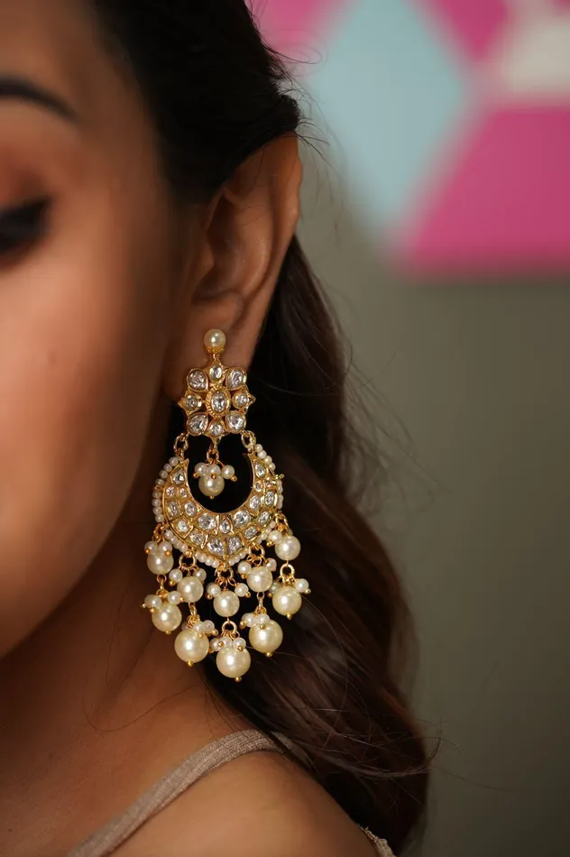 Aarushi MidSized Chandbali attrangi1 Earrings