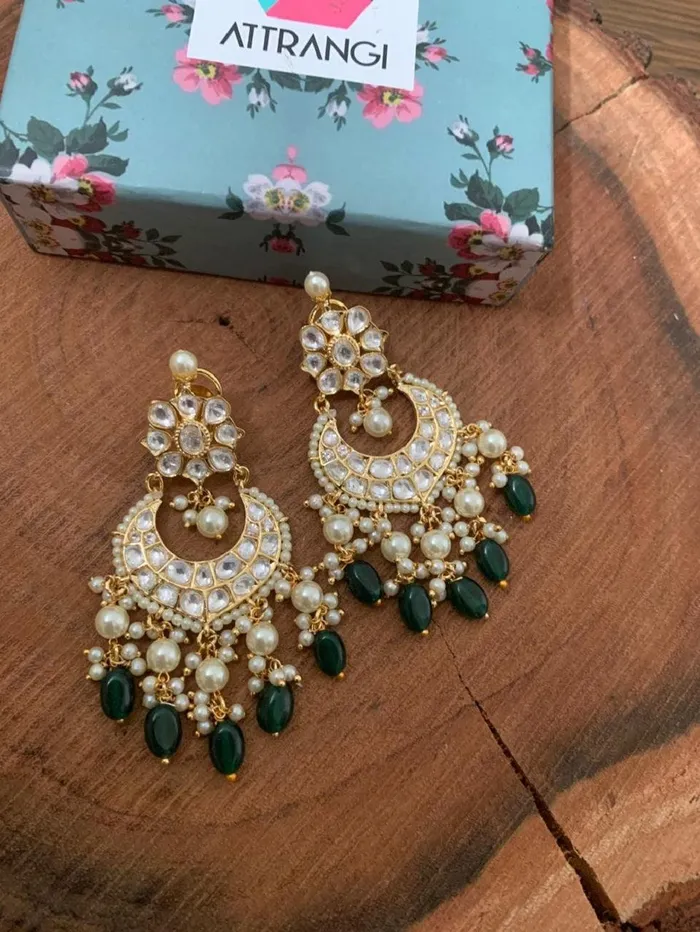 Aarushi MidSized Chandbali attrangi1 Earrings