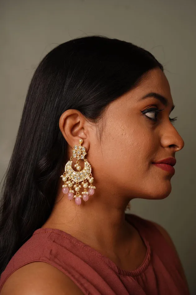 Aarushi MidSized Chandbali attrangi1 Earrings