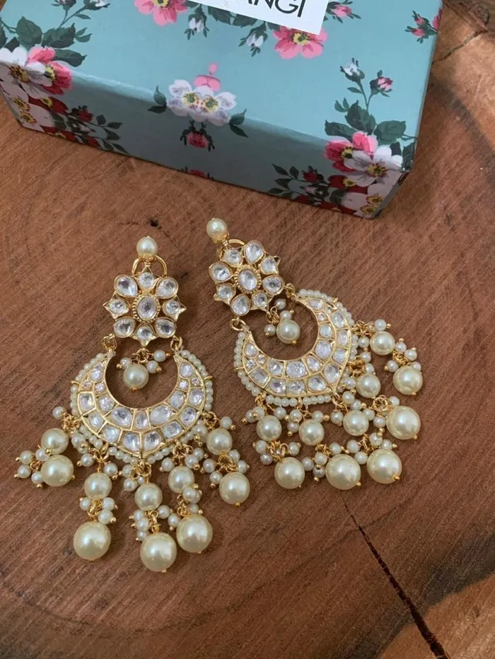 Aarushi MidSized Chandbali attrangi1 Earrings