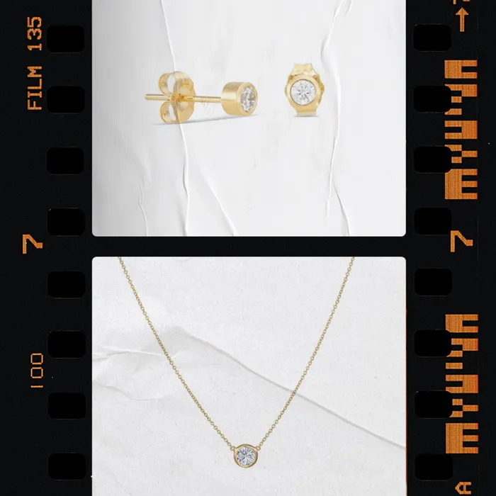 Alexis Jae Bezel Setting Diamond Earrings Earrings
