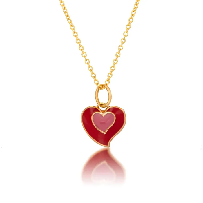 Alexis Jae Necklaces Red Enamel Heart Necklace