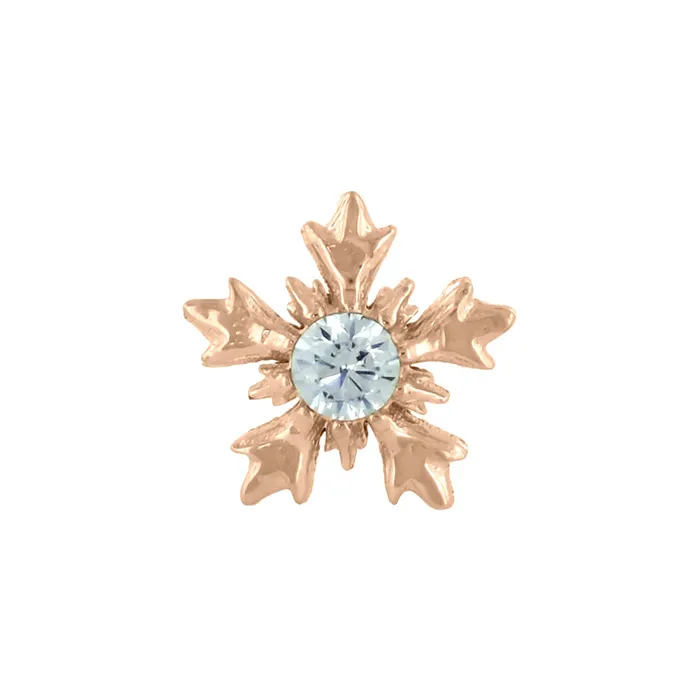 Anatometal Earrings 5mm Winterglow Threaded End in Rose Gold with BrilliantCut Gem