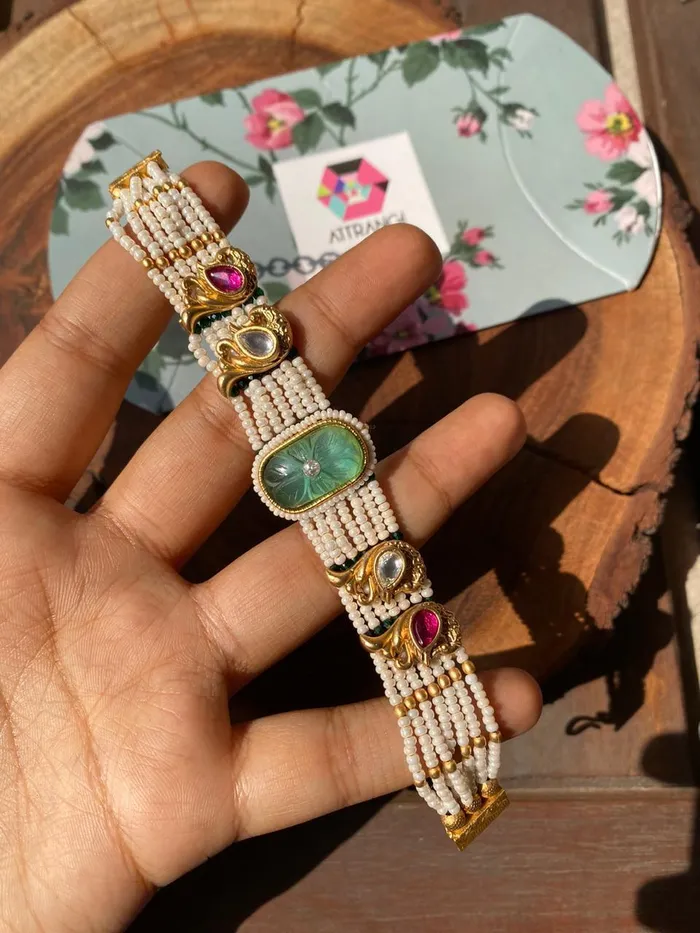attrangi Bracelets Mrinali Pearl Gold Indian Bracelet Sone Pe Suhaga Collection attrangi Bracelets Mrinali Pearl Gold Indian Bracelet Sone Pe Suhaga Collection