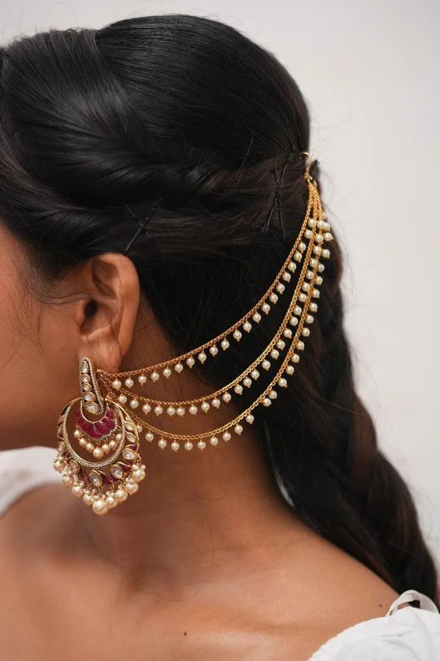 Attrangi Necklaces Motibahaar 3 Line Hair Chain Gold Pearl Mattel Attrangi Necklaces Motibahaar 3 Line Hair Chain Gold Pearl Mattel