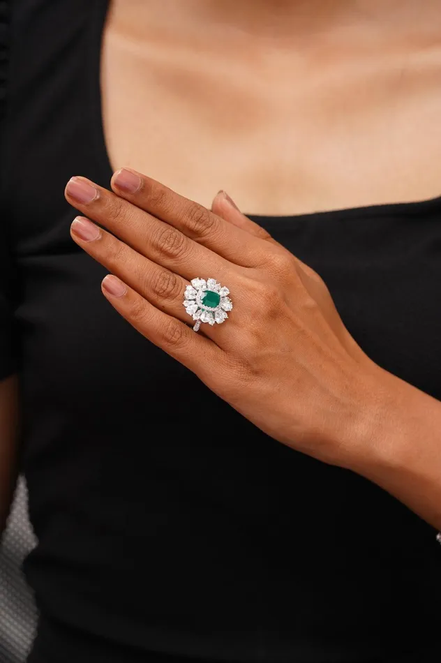 attrangi Rings Queenie Cocktail Diamond Ring Coloured Stone