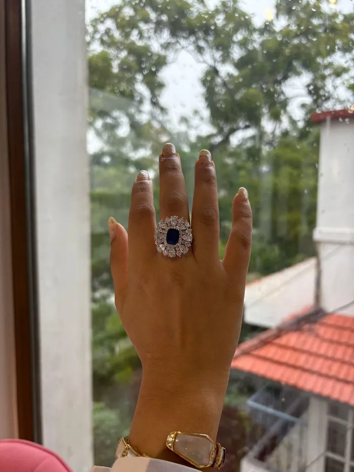 attrangi Rings Queenie Cocktail Diamond Ring Coloured Stone