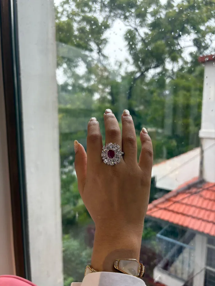 attrangi Rings Queenie Cocktail Diamond Ring Coloured Stone