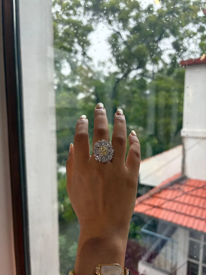 attrangi Rings Queenie Cocktail Diamond Ring Coloured Stone