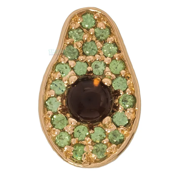 Avocado Threaded End in Gold with Tsavorite Smoky Quartz Body Vision BVLA Earrings