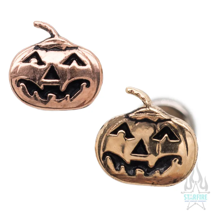 Body Gems Earrings Pumpkin in Gold on flatback