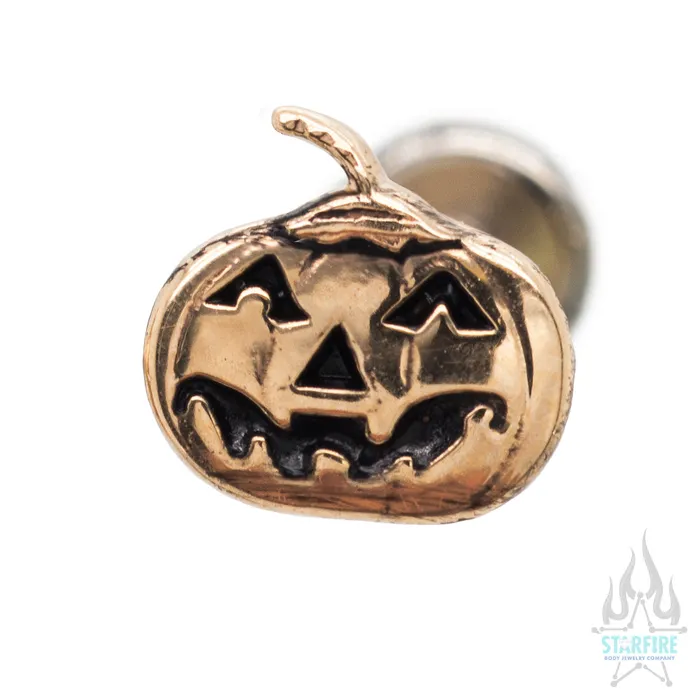 Body Gems Earrings Pumpkin in Gold on flatback