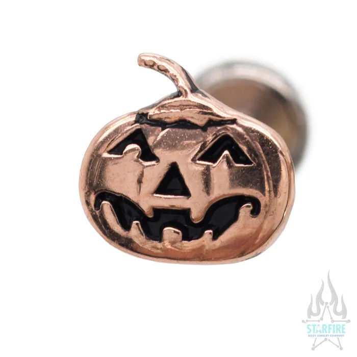 Body Gems Earrings Pumpkin in Gold on flatback