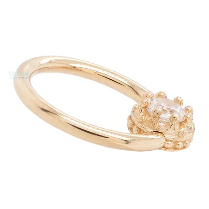 Body Vision BVLA Crown Captive Bead Ring CBR in Gold with White CZ Rings