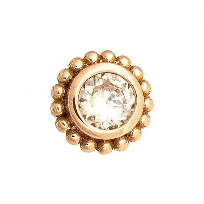 Body Vision BVLA Earrings Beaded Raine Threaded End in Gold with Champagne Sapphire