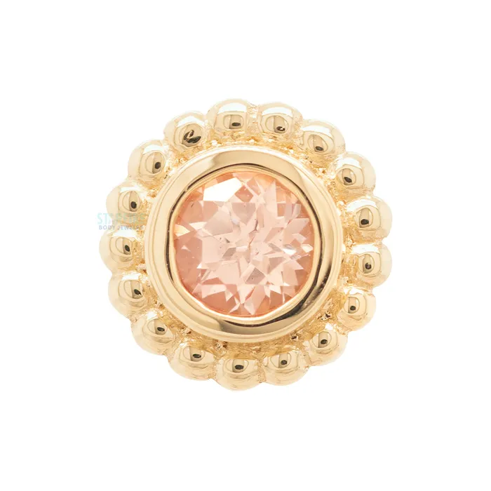 Body Vision BVLA Earrings Beaded Raine Threaded End in Gold with Champagne Sapphire