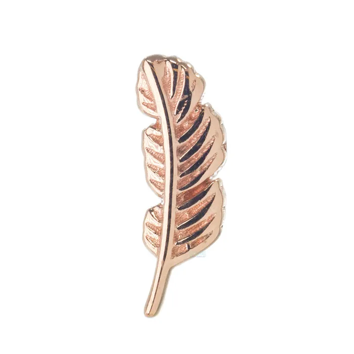 Body Vision BVLA Earrings Feather Threaded End in Gold