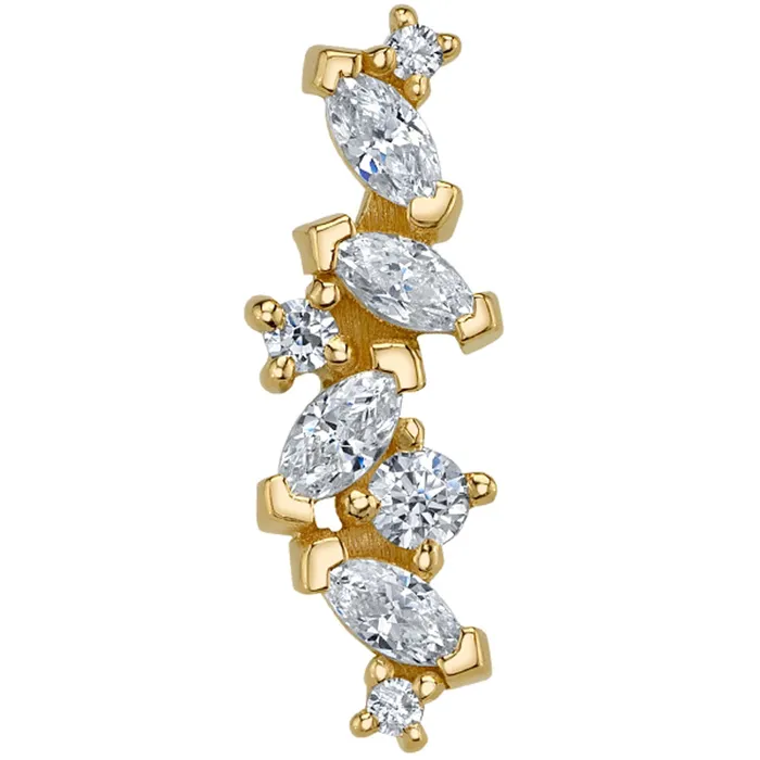 Body Vision BVLA Necklaces Irina Threaded End in Gold with White CZs