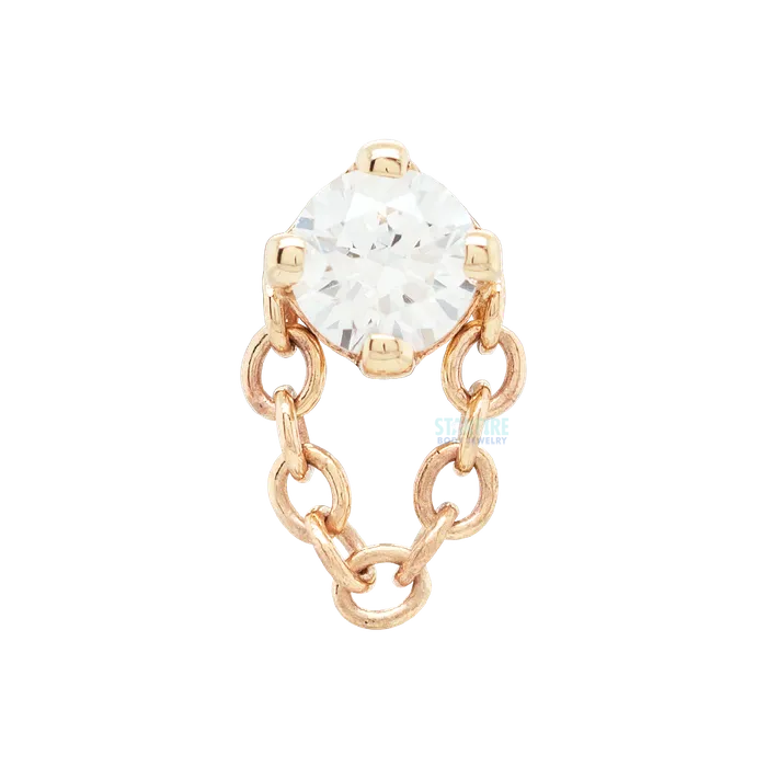 Body Vision BVLA Necklaces threadless Rianna Pin in Gold with White CZ