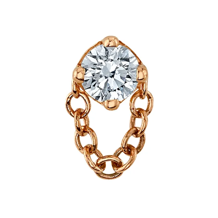 Body Vision BVLA Necklaces threadless Rianna Pin in Gold with White CZ