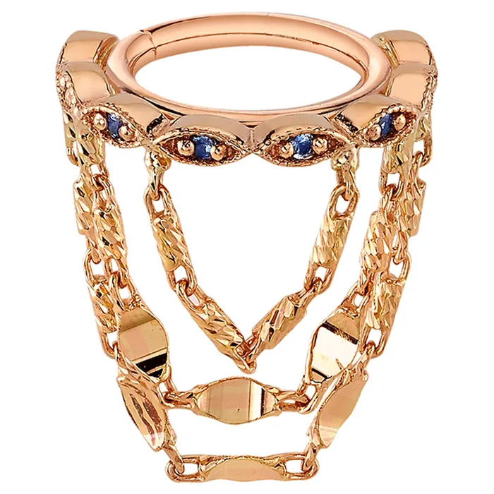 Body Vision BVLA Rapture Hinge Ring in Gold with London Blue Topaz Rings Body Vision BVLA Rapture Hinge Ring in Gold with London Blue Topaz Rings