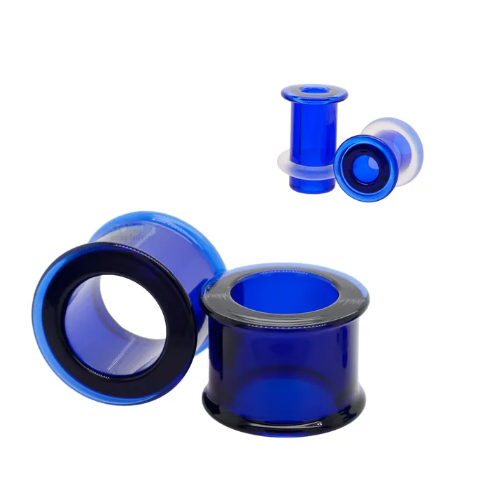 Boro Bullet Holes glass eyelets Cobalt Gorilla Glass Earrings